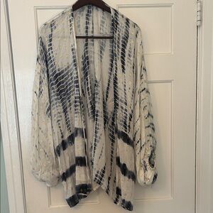 Anthropologie Black and White Kimono Top